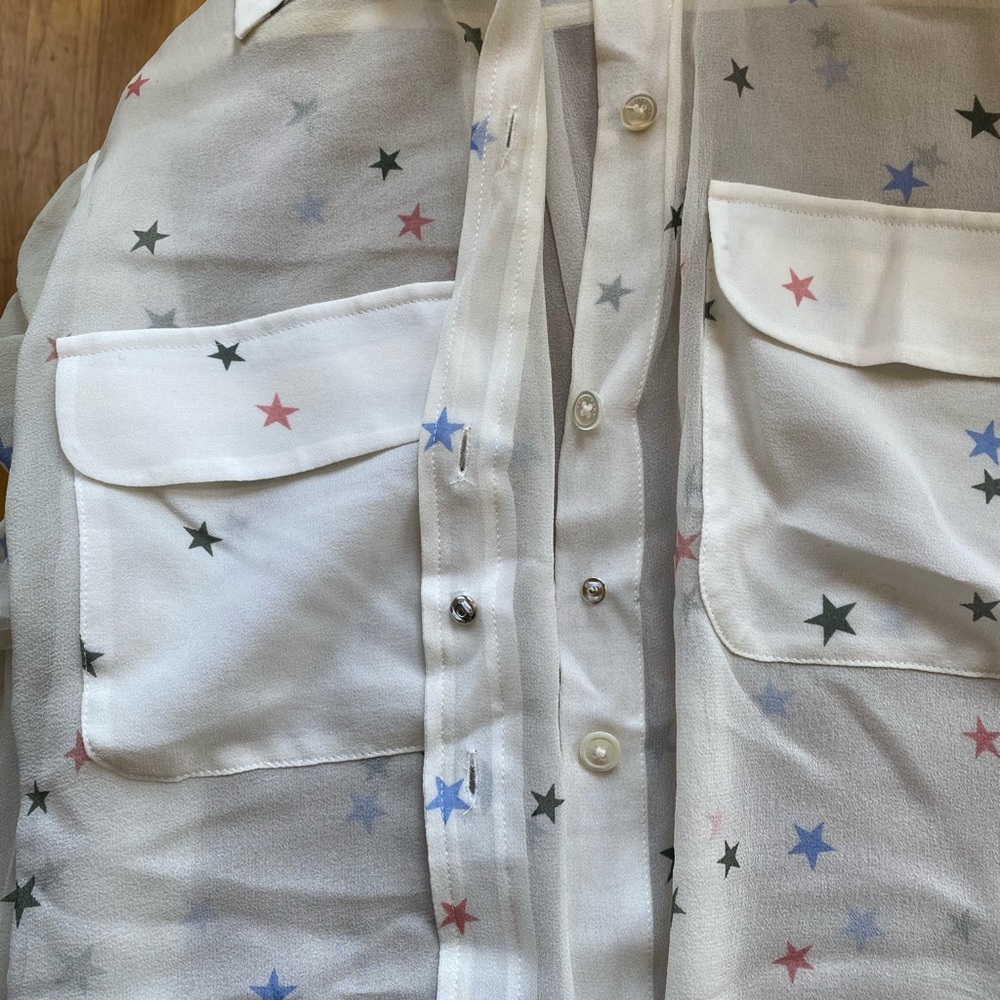 Equipment Star Patterned Sheer Blouse - image 8